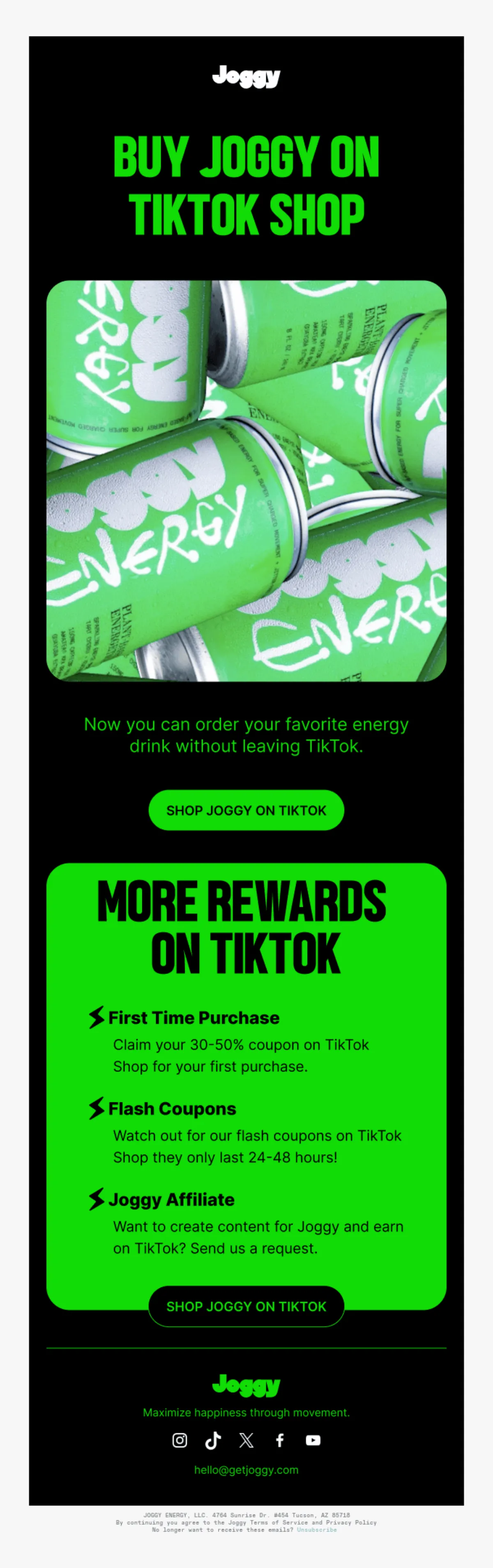 Example Buy On Tiktok email